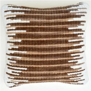 Ashley White Throw Pillows with Brown Stripes (set of 2)