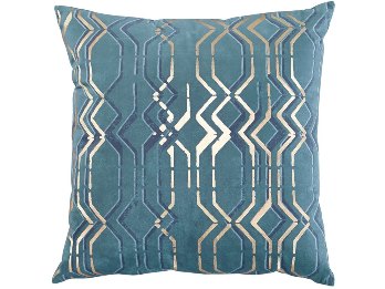Ashley Teal & Gold Throw Pillows (set of 2)