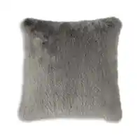 Charcoal Faux Fur Throw Pillow