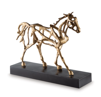 Ashley Gold Horse Sculpture