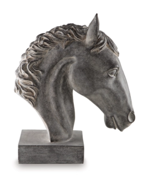 Ashley Antique Black Horse Sculpture Table Top Decor