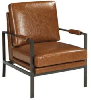 Ashley Cognac Accent Chair with Metal Frame