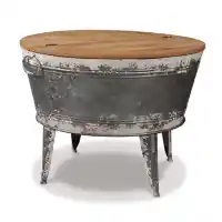 Ashley Shelby Distressed Metal & Hardwood Coffee Table