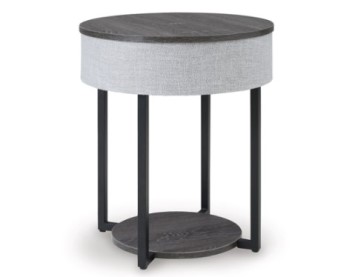 Ashley Sonic Round End Table with Bluetooth Speaker & USB