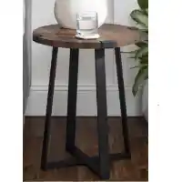 Stanley Ranger Wrap Leg Dark Walnut Finish Round End Table