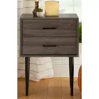 Stanley Ranger Slate Grey Nightstand with 2 Drawers & Slender Legs