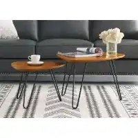 Stanley Ranger Walnut Hairpin Leg Nesting Tables (set of 2)