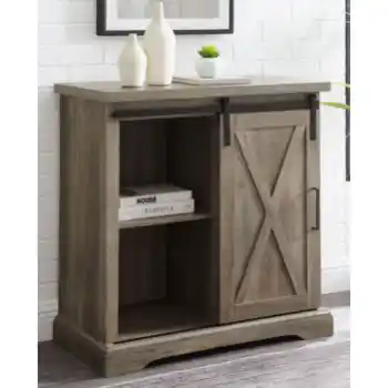 Stanley Ranger Grey 32-Inch Sliding Barn Door Console Cabinet