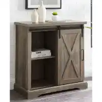 Stanley Ranger Grey 32-Inch Sliding Barn Door Console Cabinet