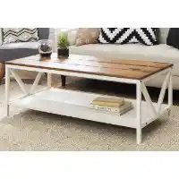 Stanley Ranger White with Barnwood Finish Coffee Table