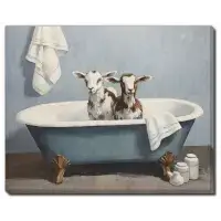 Streamline Bath Tub Goats II 24x30 Wall Art