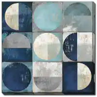Streamline Teal Crescent 36x36 Wall Art