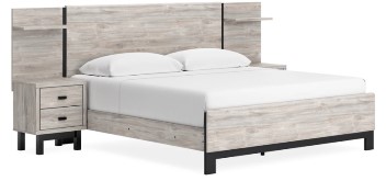 Ashley Vargas Grey Wood-Look King Wall Bed