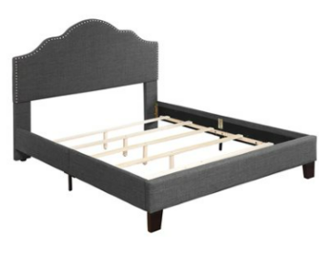 Emerald Madison Charcoal Upholstered King Bed