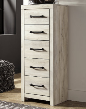 Ashley Camden Distressed White Wood-Look Narrow Chest