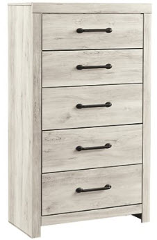 Ashley Camden Distressed White Wood-Look 5-Drawer Chest