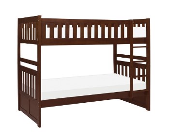 Homelegance Espresso Finish Mission Style Twin Over Twin Bunk Bed