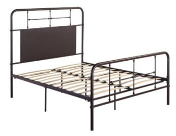 Emerald Fairfield Brown Metal King Platform Bed