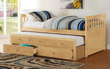 Homelegance Bartly Natural Finish Captains Bed with Trundle