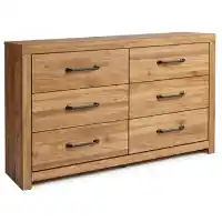 Ashley Phillips Light Brown Wood-Look 6-Drawer Dresser