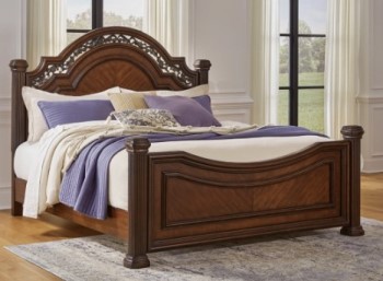 Ashley Lexington Cherry Finish Queen Poster Bed