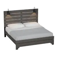 Emerald Charcoal Queen Bed with Lights