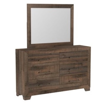 Emerald Peyton Wood-Look 6-Drawer Dresser with Mirror