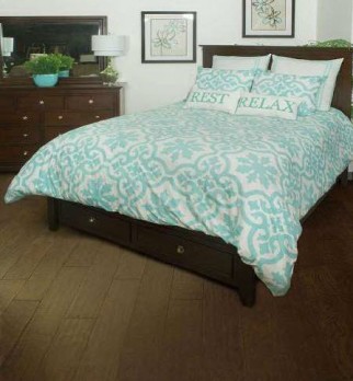 Rizzy Elegant White & Teal Floral King Size Comforter Set
