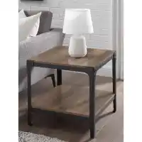 Stanley Ranger Rustic Oak & Angle Iron Rustic End Table