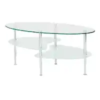 Stanley Ranger Oval Glass & Metal Coffee Table 