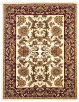 KAS Cambridge Ivory & Red Kashan Area Rug 5-3 x 7-7