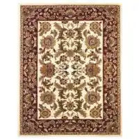 KAS Cambridge Ivory & Red Kashan Area Rug 5-3 x 7-7