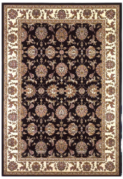 KAS Cambridge Black & Ivory Kashan Area Rug 5-3 x 7-7