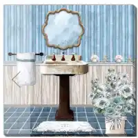 Streamline Blue Bath Retreat I 16x16 Wall Art