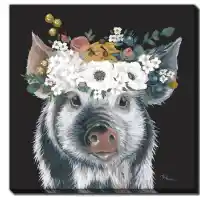 Streamline Calloway on Black Pig 16x16 Wall Art