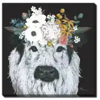 Streamline Calloway on Black Cow 16x16 Wall Art