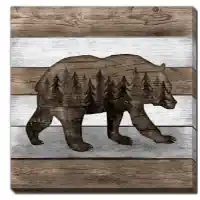Streamline Lodge Bear 16x16 Wall Art