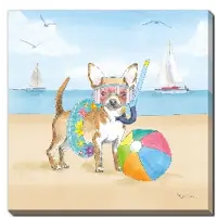 Streamline Summer Paws Snorkeling Dog 16x16 Wall Art