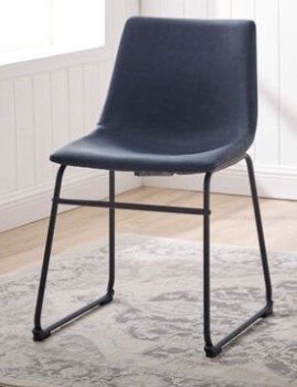 Stanley Ranger Navy Blue Faux Leather Dining Chairs (set of 2)