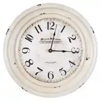 Yosemite Home White Circular Iron Wall Clock