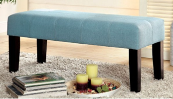 Furniture of America Light Aqua Blue Bench