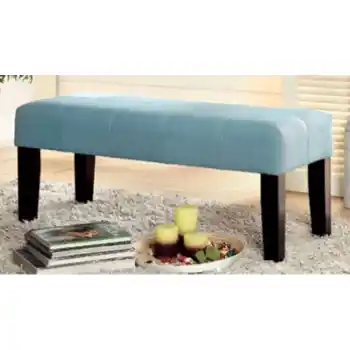 Furniture of America Light Aqua Blue Bench