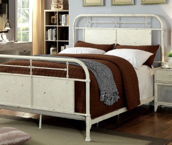 Furniture of America Haldus Distressed White King Bed