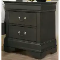 Furniture of America Louis Philippe Grey Finish 2-Drawer Nightstand