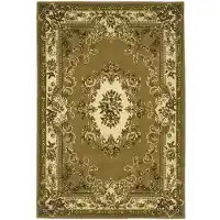 KAS Corinthian Beige & Ivory Aubusson Area Rug 5-3 x 7-7
