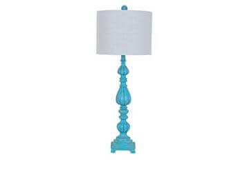 Crestview Tall Sculpted Teal Table Lamp