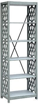 Crestview Distressed Grey Tall Bookcase