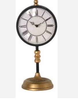 Crestview Black & Gold Table Clock