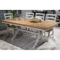 Ashley Willamette White & Light Oak Finish Dining Set with 4 Chairs