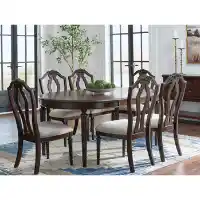 Ashley Lexington Cherry Finish Dining Set with 6 Chairs & 1 Leaf